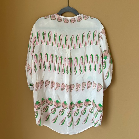 Amanda Uprichard Silk Seashell Blouse - Picture 2 of 3